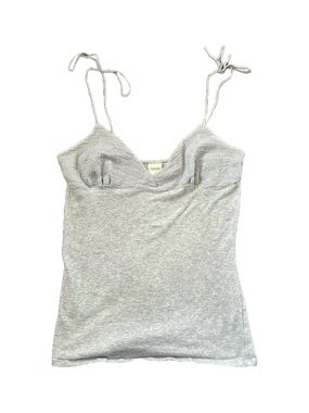 ✰ American Eagle Outfitters Light Gray Beaded Tie-Shoulder Tank top ✰